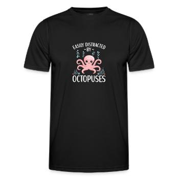 Octopus Outfit Octopus Octopus - Men's Functional T-Shirt - black - Front - AI Model Male 178 dark (178cm)