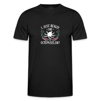 Octopus Outfit Octopus Octopus - Men's Functional T-Shirt - black - Front - AI Model Male 178 dark (178cm)