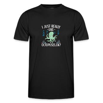 Octopus Outfit Octopus Octopus - Men's Functional T-Shirt - black - Front - AI Model Male 178 dark (178cm)
