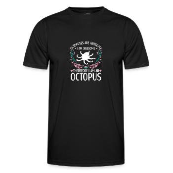 Octopus Outfit Octopus Octopus - Men's Functional T-Shirt - black - Front - AI Model Male 178 dark (178cm)