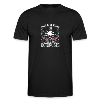 Octopus Outfit Octopus Octopus - Men's Functional T-Shirt - black - Front - AI Model Male 178 dark (178cm)