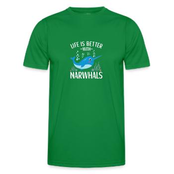 Narwal Outfit Meerestier Zahnwale - Männer Funktions-T-Shirt - Kelly Green - Vorne - AI Model Male 178 dark (178cm)