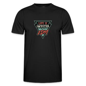 Life Is Sweeter with EDM Vibe Triangle - Men's Functional T-Shirt - black - Front - AI Model Male 178 dark (178cm)