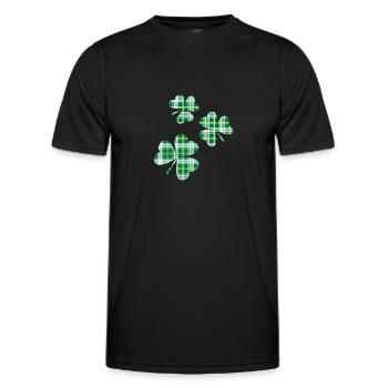 3 St. Patrick's Day Irish Tartan Kleeblätter - Männer Funktions-T-Shirt - Schwarz - Vorne - AI Model Male 178 dark (178cm)