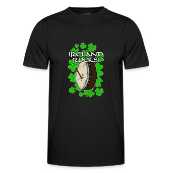 Irland Rocks Bodhran Irish St Patrick es Day - Männer Funktions-T-Shirt - Schwarz - Vorne - AI Model Male 178 dark (178cm)