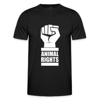 ANIMAL RIGHTS - Men's Functional T-Shirt - black - Front - AI Model Male 178 dark (178cm)