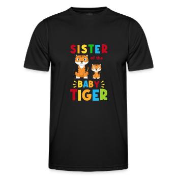 Older Sister Birth Little Sister - Men's Functional T-Shirt - black - Front - AI Model Male 178 dark (178cm)
