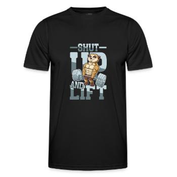 Shut Up and Lift - Männer Funktions-T-Shirt - Schwarz - Vorne - AI Model Male 178 dark (178cm)