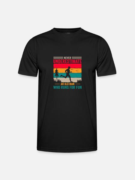 Undervurder aldrig en gammel mand, der løber for sjov - Funktionsshirt til herrer - sort