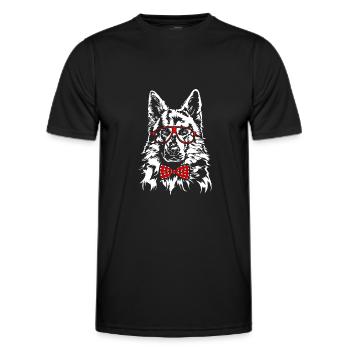 CHIEN BLANC SUISSE CHIEN Lunettes Wilsigns - T-shirt sport Homme - noir - Devant - AI Model Male 178 dark (178cm)