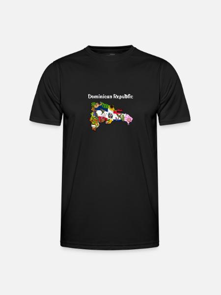 Dominican Republic Map - Men's Functional T-Shirt - black