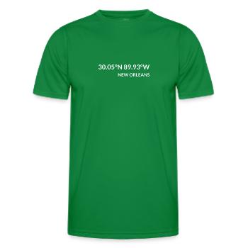Nouvelle-Orléans, Louisiane, États-Unis Coordonnées - T-shirt sport Homme - vert - Devant - AI Model Male 178 dark (178cm)