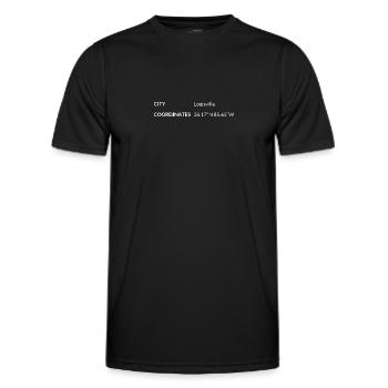 Louisville Kentucky USA Koordinaten - Männer Funktions-T-Shirt - Schwarz - Vorne - AI Model Male 178 dark (178cm)