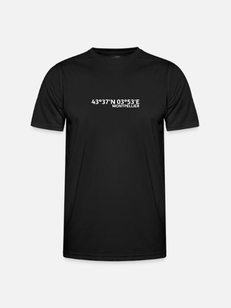 Coordonnées montpelliéraines - T-shirt sport Homme - noir