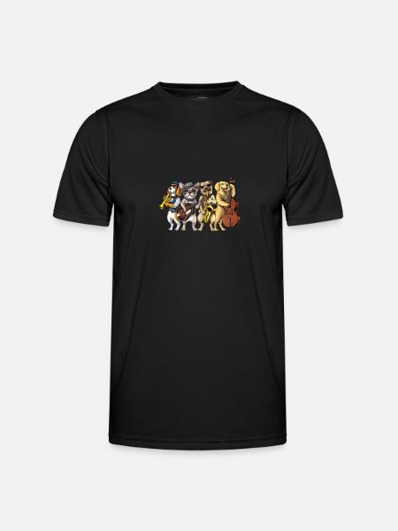 Dogs Jazz Musicians - Men's Functional T-Shirt - black