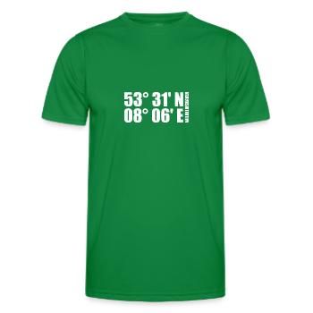 Wilhelmshaven coordinates - Men's Functional T-Shirt - kelly green - Front - AI Model Male 178 dark (178cm)
