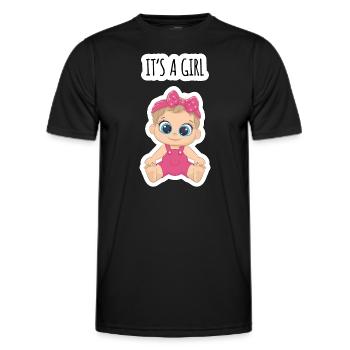 Es ist ein Mädchen - Männer Funktions-T-Shirt - Schwarz - Vorne - AI Model Male 178 dark (178cm)