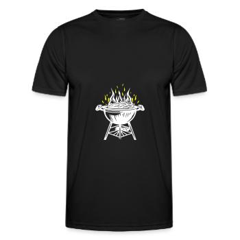 Grill Fire Grilling Meat - Men's Functional T-Shirt - black - Front - AI Model Male 178 dark (178cm)
