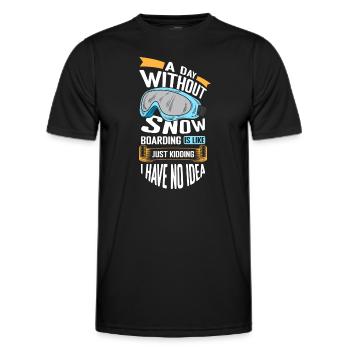 Snowboarder Urlaub Snow Winterurlaub - Männer Funktions-T-Shirt - Schwarz - Vorne - AI Model Male 178 dark (178cm)