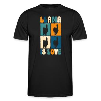 Llama Nutztier Südamerika Sanft - Männer Funktions-T-Shirt - Schwarz - Vorne - AI Model Male 178 dark (178cm)