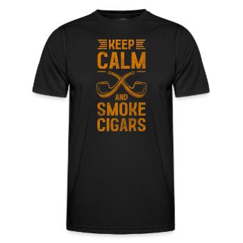 Fumeur de cigarettes Accro au chanvre - T-shirt sport Homme - noir - Devant - AI Model Male 178 dark (178cm)