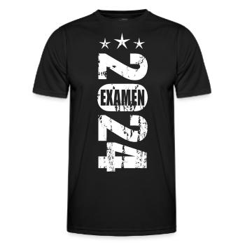 Examen 2024 - Männer Funktions-T-Shirt - Schwarz - Vorne - AI Model Male 178 dark (178cm)