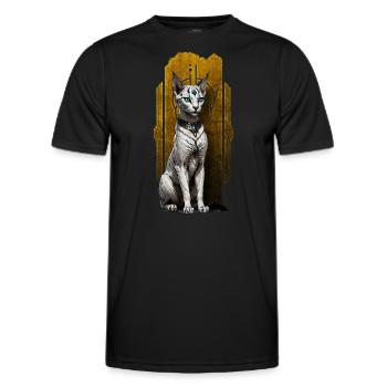 Majesté vigilante de Bastet : Protecteur du divin - T-shirt sport Homme - noir - Devant - AI Model Male 178 dark (178cm)