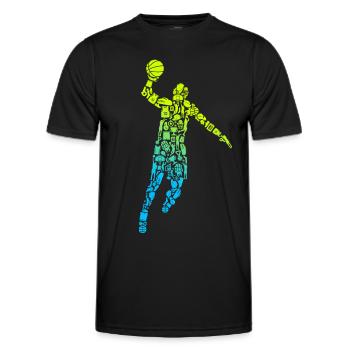 Basketball Symbols Boys Basketball - Men's Functional T-Shirt - black - Front - AI Model Male 178 dark (178cm)