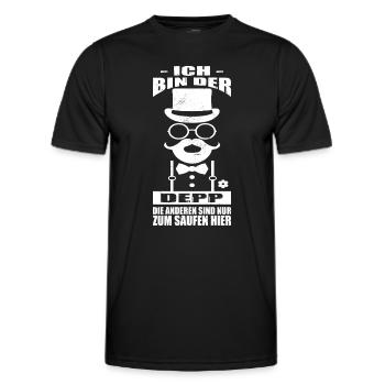 Ich Bin Der Depp Die Anderen Sind Zum Saufen Hier - Männer Funktions-T-Shirt - Schwarz - Vorne - AI Model Male 178 dark (178cm)