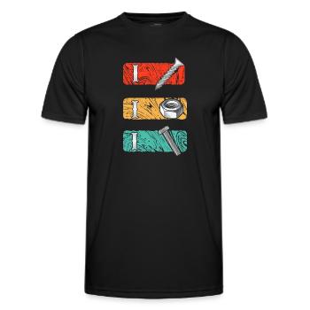 Écrous et boulons - Amateurs de bricolage - T-shirt sport Homme - noir - Devant - AI Model Male 178 dark (178cm)