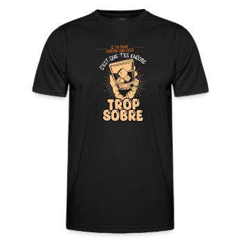 Si tu arrives à lire t’es trop sobre - T-shirt sport Homme - noir - Devant - AI Model Male 178 dark (178cm)