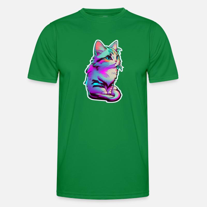 petit chaton eclairage néon - chat mignon T-shirt sport Homme
