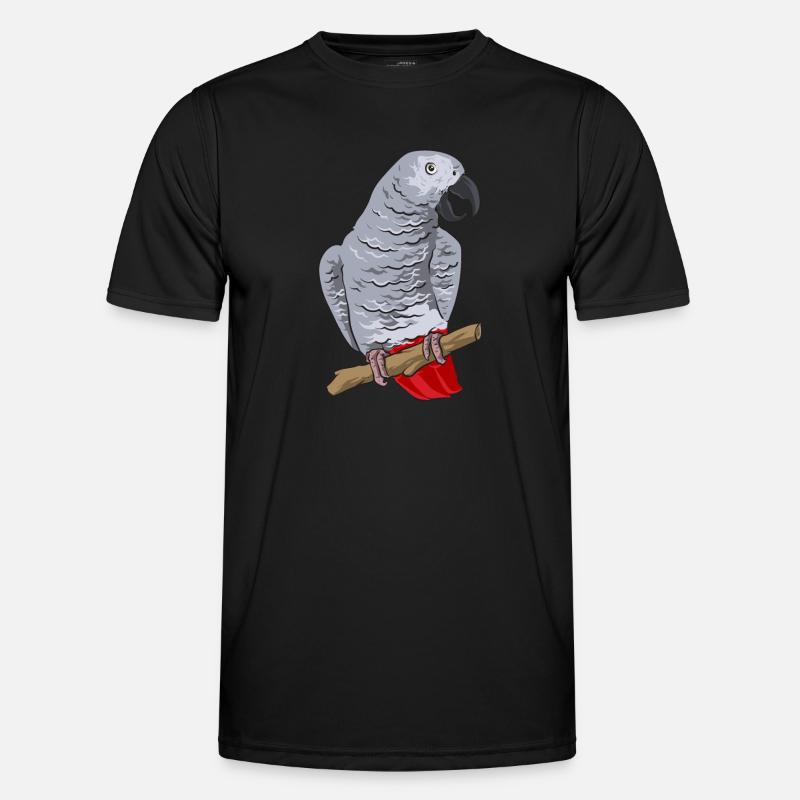 Graupapagei African Grey Parrot Papagei - Men's Functional T-Shirt - black