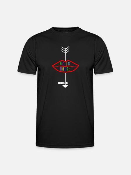 Acid-House-Musik-Logo-Lippe - Männer Funktions-T-Shirt - Schwarz
