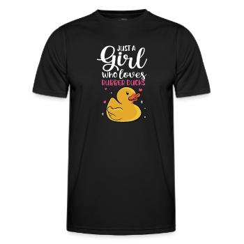 Women Just A Girl Who Loves Rubber Ducks Duckie Du - Männer Funktions-T-Shirt - Schwarz - Vorne - AI Model Male 178 dark (178cm)