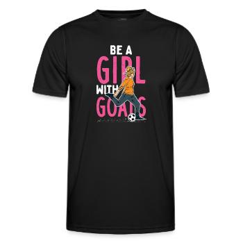 Ein Mädchen mit Zielen sein - Männer Funktions-T-Shirt - Schwarz - Vorne - AI Model Male 178 dark (178cm)