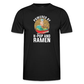 Empowered by K Pop and Ramen Funny K Pop - Men's Functional T-Shirt - black - Front - AI Model Male 178 dark (178cm)