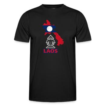 Laos Lao Drapeau Laotien éléphant Lao I cadeau - T-shirt sport Homme - noir - Devant - AI Model Male 178 dark (178cm)