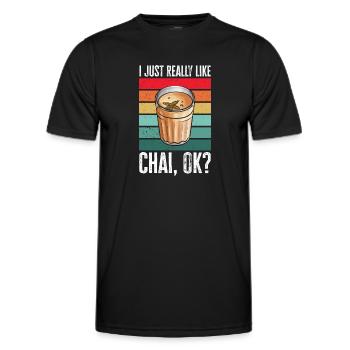 Thé Chai Masala Chai - T-shirt sport Homme - noir - Devant - AI Model Male 178 dark (178cm)