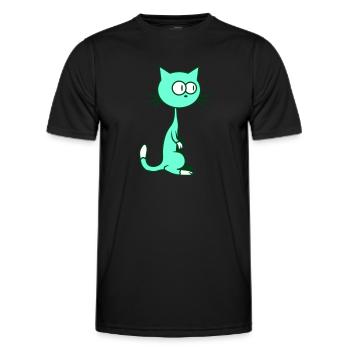 Neugierige Katze Guckt Lustig Ulkig Albern Komisch - Männer Funktions-T-Shirt - Schwarz - Vorne - AI Model Male 178 dark (178cm)
