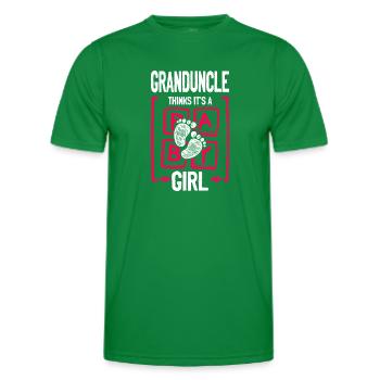 Granduncle Thinks It's a Girl Gender Reveal Funny - Men's Functional T-Shirt - kelly green - Front - AI Model Male 178 dark (178cm)