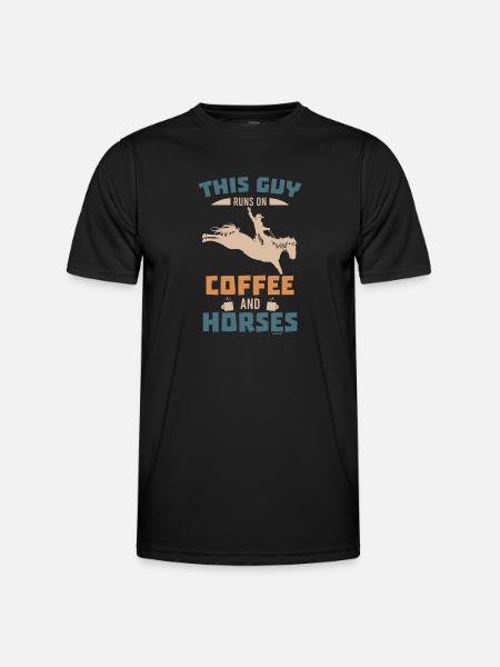 Man Boy Riding Coffee Dad - Men's Functional T-Shirt - black