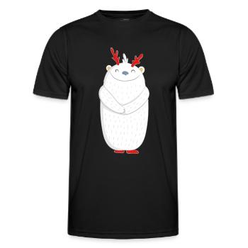 Yeti Schneemensch - Männer Funktions-T-Shirt - Schwarz - Vorne - AI Model Male 178 dark (178cm)