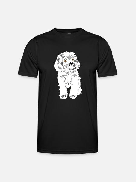 White poodle - Men's Functional T-Shirt - black