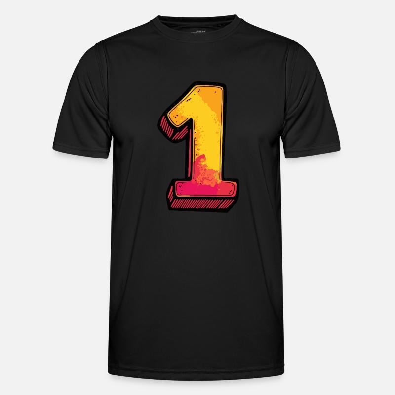1 Number Comic - Men's Functional T-Shirt - black