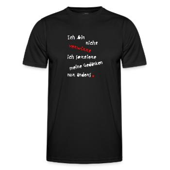 Ich bin nicht verwirrt Coole Sprüche Geschenkidee - Männer Funktions-T-Shirt - Schwarz - Vorne - AI Model Male 178 dark (178cm)