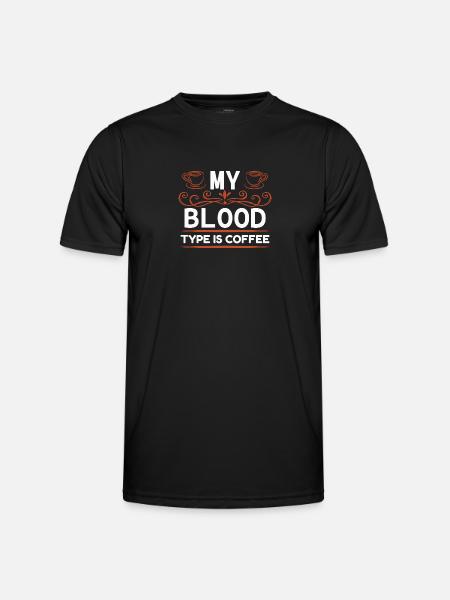 My blood type is coffee - Men's Functional T-Shirt - black