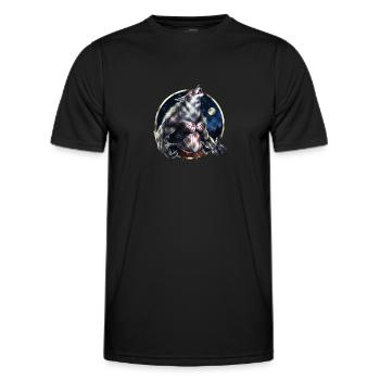 Heulender Werwolf - Männer Funktions-T-Shirt - Schwarz - Vorne - AI Model Male 178 dark (178cm)