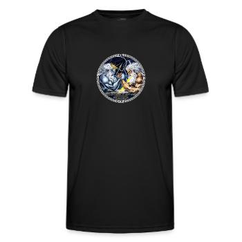 Zeus vs Poseidon Armdrücken - Männer Funktions-T-Shirt - Schwarz - Vorne - AI Model Male 178 dark (178cm)