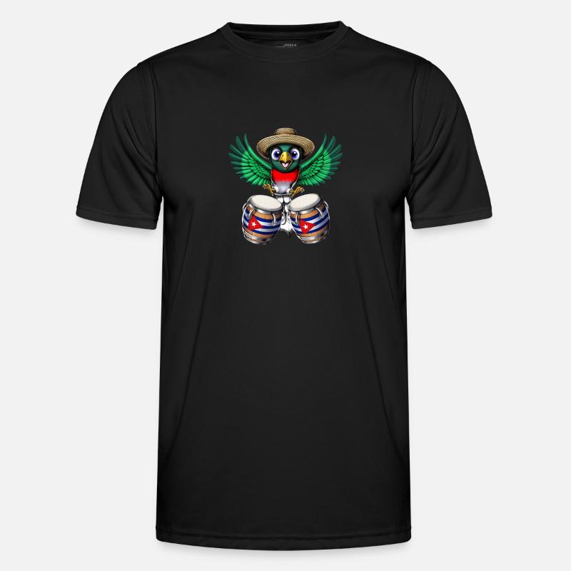 Cuba Trogon Bird Drum Men's Functional T-Shirt